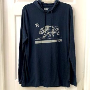 Levi Strauss & Company.  Navy Blue long sleeve hoodie.